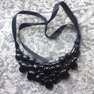 Black rhinestone necklace formal prom necklace